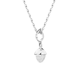 Weißgold, Halsschmuck, Tamara Comolli MIKADO Flamenco Anhänger mit Diamant-Pavé, Ref: P-MFL-p-wg