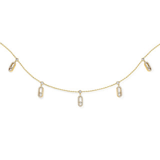 Gelbgold, Halsschmuck, Messika Move Uno Choker Kette mit Quasten, Ref: 12150-YG
