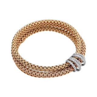 Roségold, Armschmuck, FOPE Eka Flex'it Armband mit Diamantpavé, Ref: 65106BX_PB_R_XBX_0XS