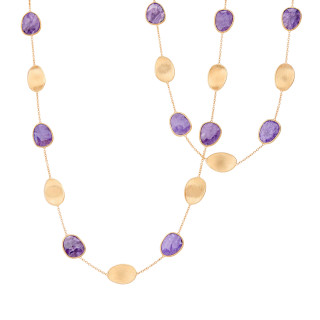Gelbgold, Halsschmuck, Marco Bicego Lunaria Color Halskette, Ref: CB2157 CIA01 Y