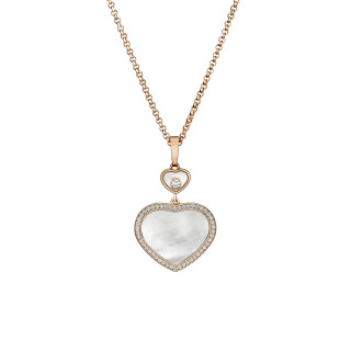 Roségold, Halsschmuck, Chopard Happy Hearts Anhänger mit Halskette, Ref: 79A074-5301