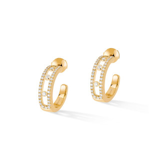 Gelbgold, Ohrringe, Messika Move Classique Pavé Hoop Creolen, Ref: 04993-YG