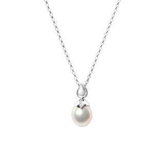 Weißgold, Halsschmuck, Tamara Comolli PEARL Anhänger mit Diamant-Pavé, Ref: P-PRL-SSP15-p-wg