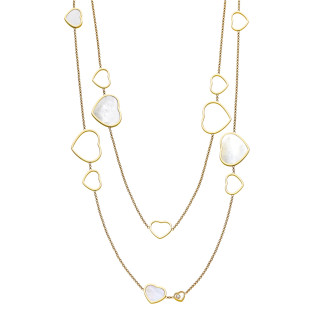 Gelbgold, Halsschmuck, Chopard Happy Hearts Halskette, Ref: 817482-0301