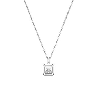 Weißgold, Halsschmuck, Chopard Happy Diamonds Icons Anhänger mit Halskette, Ref: 79A115-1001