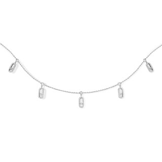 Weißgold, Halsschmuck, Messika Move Uno Choker Kette mit Quasten, Ref: 12150-WG