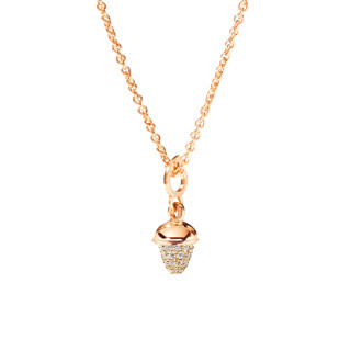 Roségold, Halsschmuck, Tamara Comolli MiniMIKADO Anhänger mit Diamant-Pavé, Ref: P-mMC-p-rg