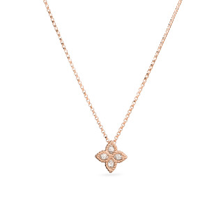 Roségold, Halsschmuck, Roberto Coin Princess Flower Anhänger mit Halskette, Ref: ADR777CL0679_RW