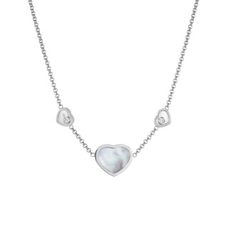 Weißgold, Halsschmuck, Chopard Happy Hearts Halskette, Ref: 81A082-1301