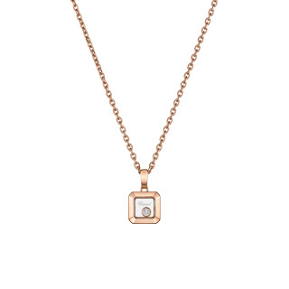 Roségold, Halsschmuck, Chopard Happy Diamonds Icons Anhänger mit Halskette, Ref: 79A114-5001