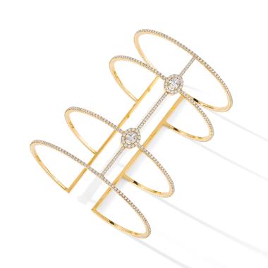 Armschmuck, Gelbgold, Messika Glam'Azone Skinny 4 Rangs Pavée Armband