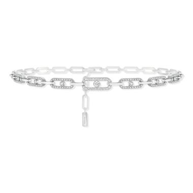 Halsschmuck, Weißgold, Messika Move Uno Multi-Choker Kette