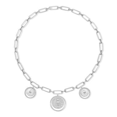 Halsschmuck, Weißgold, Messika Lucky Move Charms Choker Kette