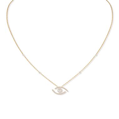 Halsschmuck, Gelbgold, Messika Lucky Eye Halskette