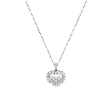 Halsschmuck, Weißgold, Chopard Happy Diamonds Icons Joaillerie Anhänger mit Halskette
