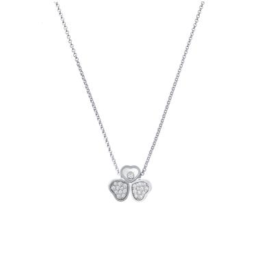 Halsschmuck, Weißgold, Chopard Happy Hearts Wings Halskette