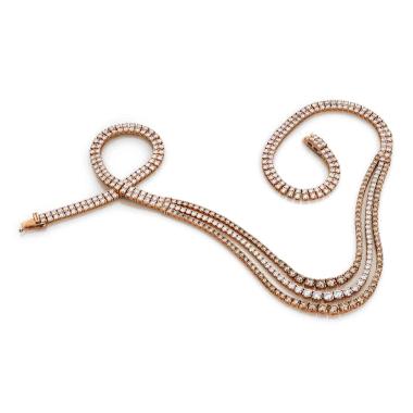 Halsschmuck, Rotgold, Hans D. Krieger Fancy Color Collier