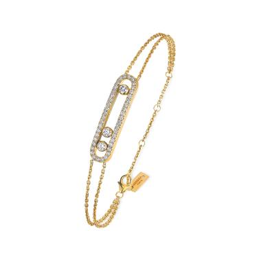 Armschmuck, Gelbgold, Messika Move Classique Pavé Armband