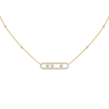         Gelbgold, Halsschmuck, Messika Move Classique Pavé Halskette