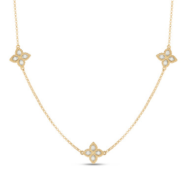         Gelbgold, Halsschmuck, Roberto Coin Princess Flower Halskette
