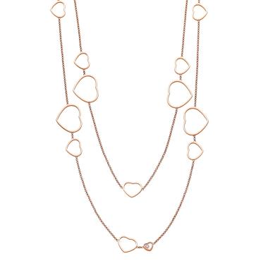 Halsschmuck, Roségold, Chopard Happy Hearts Halskette