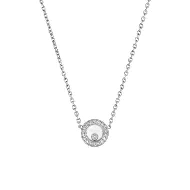 Halsschmuck, Weißgold, Chopard Happy Diamonds Icons Halskette