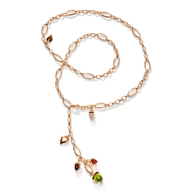         Gelbgold, Halsschmuck, Tamara Comolli MIKADO Halskette 'Indian Summer' mit Diamant-Pavé
