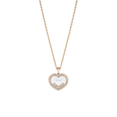 Halsschmuck, Roségold, Chopard Happy Diamonds Icons Anhänger mit Halskette