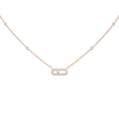         Roségold, Halsschmuck, Messika Move Uno Pavé Halskette