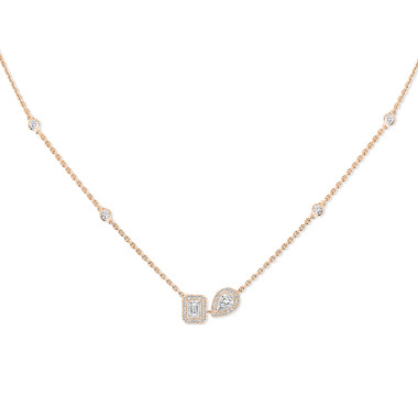 Halsschmuck, Roségold, Messika My Twin Toi & Moi Halskette