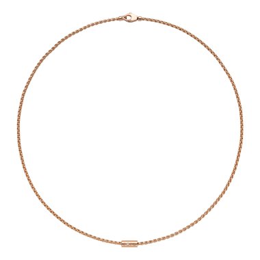 Halsschmuck, Roségold, FOPE Aria Halskette mit einem weißen Brillanten