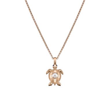 Halsschmuck, Roségold, Chopard Happy Diamonds Schildkröte Anhänger mit Halskette