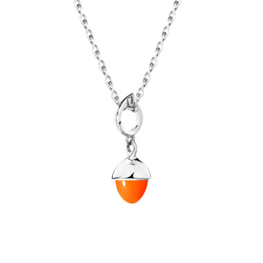 Halsschmuck, Weißgold, Tamara Comolli MIKADO Flamenco Anhänger mit Karneol