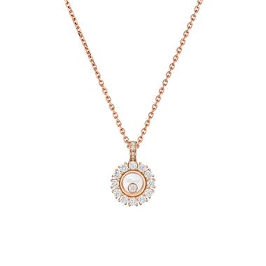 Halsschmuck, Roségold, Chopard Happy Diamonds Icons Anhänger mit Kette