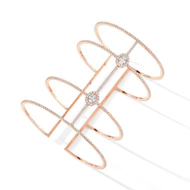 Armschmuck, Roségold, Messika Glam'Azone Skinny 4 Rangs Pavée Armband