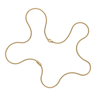 Halsschmuck, Gelbgold, FOPE Aria Halskette mit einem schwarzen Brillanten