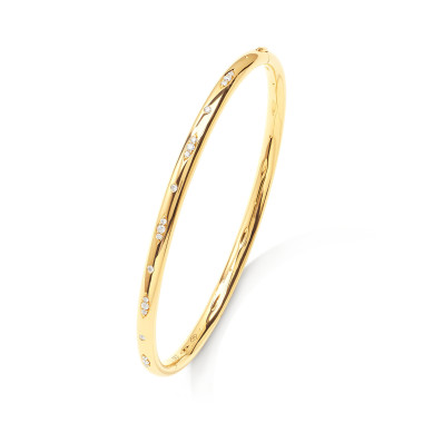         Gelbgold, Armschmuck, Tamara Comolli SIGNATURE Armreif mit Diamant-Pavé