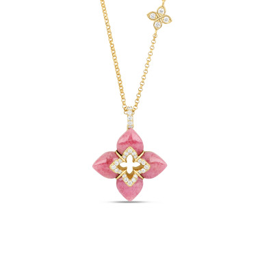 Halsschmuck, Gelbgold, Roberto Coin Venetian Princess Anhänger mit Halskette