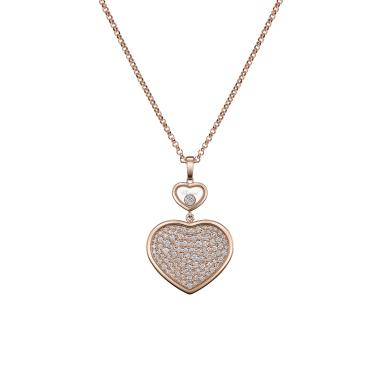 Halsschmuck, Roségold, Chopard Happy Hearts Anhänger mit Halskette