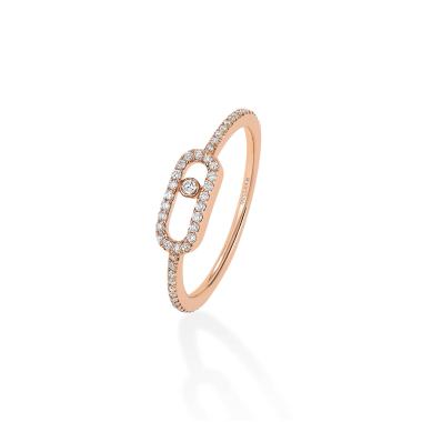 Ringe, Roségold, Messika Move Uno Pavé Ring