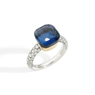 Ringe, Weißgold, Pomellato Nudo Deep Blue klassischer Ring