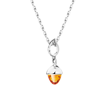 Halsschmuck, Weißgold, Tamara Comolli MIKADO Flamenco Anhänger mit Citrin
