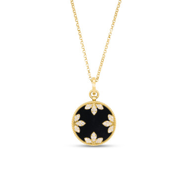 Halsschmuck, Gelbgold, Roberto Coin Venetian Medallions Anhänger mit Halskette