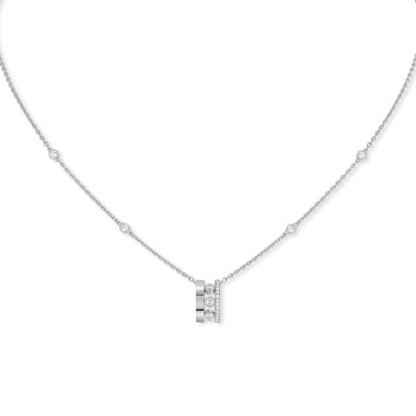         Weißgold, Halsschmuck, Messika Move Romane Anhänger-Kette