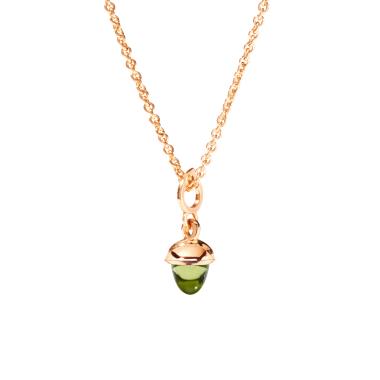 Halsschmuck, Roségold, Tamara Comolli MiniMIKADO Anhänger mit Peridot