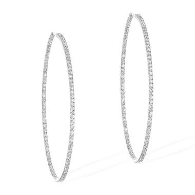 Ohrringe, Weißgold, Messika Gatsby Medium Hoop Creolen