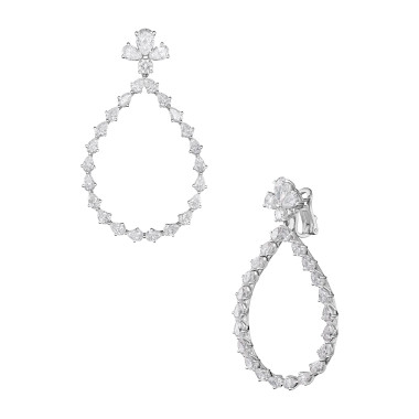 Ohrringe, Weißgold, Chopard L'Heure Du Diamant Drop Ohrhänger