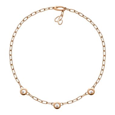 Halsschmuck, Roségold, Chopard Happy Diamonds Icons Halskette