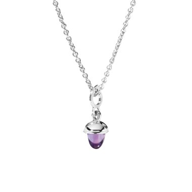 Halsschmuck, Weißgold, Tamara Comolli MiniMIKADO Anhänger mit Amethyst