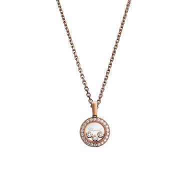 Halsschmuck, Roségold, Chopard Happy Diamonds Icons Anhänger mit Halskette